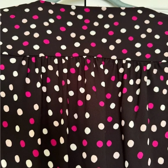 Kate Spade Glimmer Dot Wrap Dress, Black With Pink/White Polka Dots, Size 1, NWT